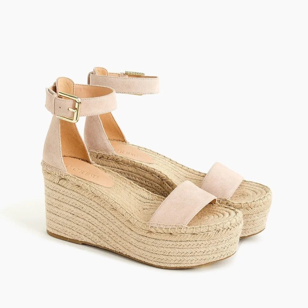 New with Defects J.Crew Platform Espadrille Suede Sandals‎
